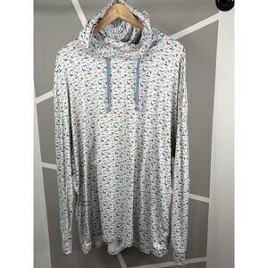 Burlebo Performance Hoodie Men’s 2XL Great Outdoors Fishing Hunting AOP Stretch